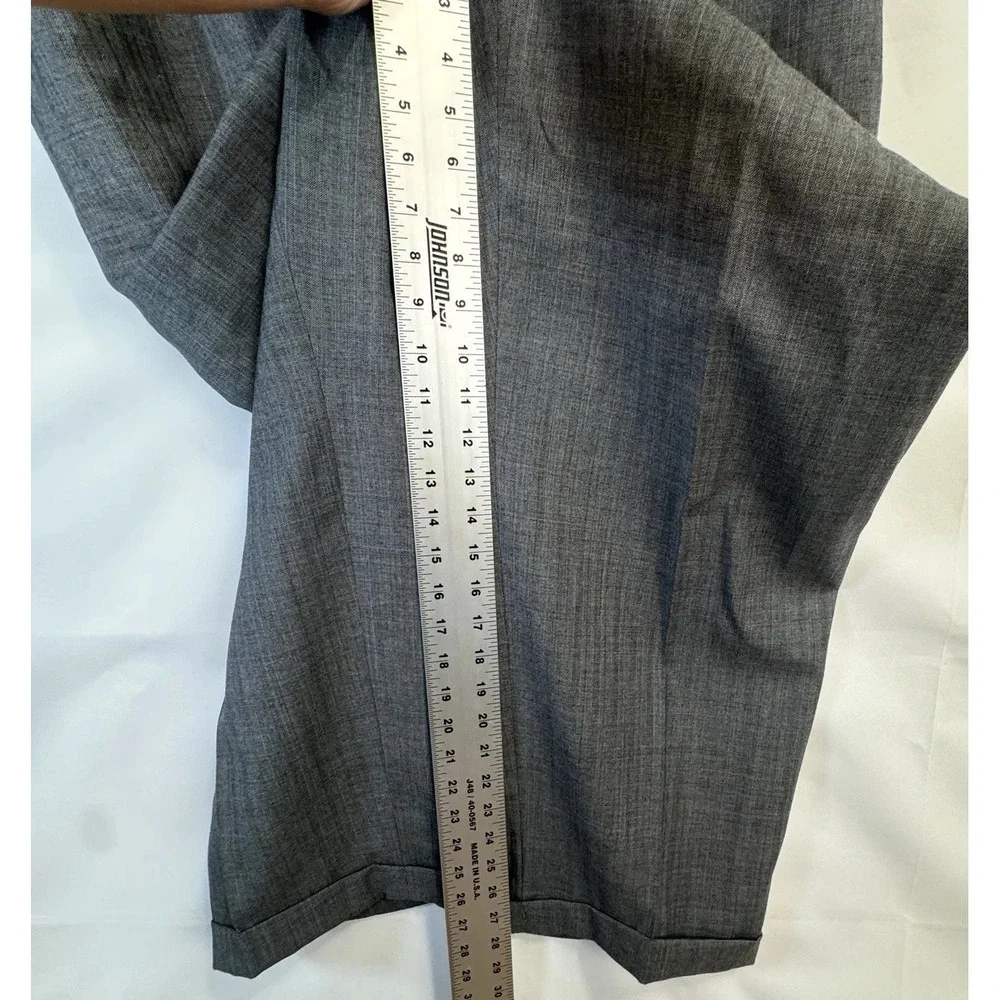 VTG 48L Lauren Ralph Lauren Wool Gray 2-Piece Suit Herringbone 40x28 Classic Fit - Picture 6 of 16